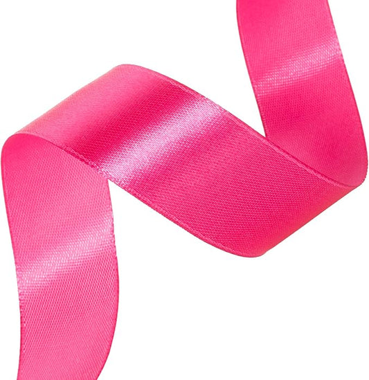 1 Inch Rose Red Solid Satin Ribbon, 50 Yards Craft Fabric Ribbon for Gift Wrapping Floral Bouquets Wedding Party Decoration