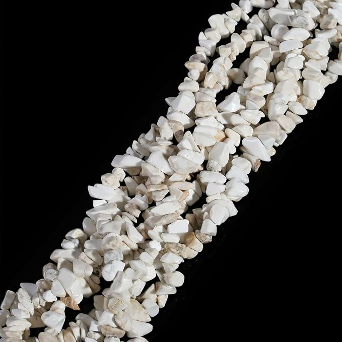 LAIDANLA White Howlite 400pcs Natural Chip Stone Beads 5-8mm Healing Crystal - Image 2