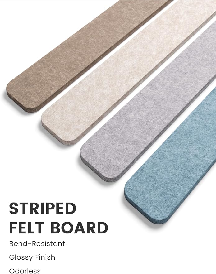 Fluxynara Cork Board Alternative Felt Strip Board 8-Pack 13"x2", Office Pin - Image 3