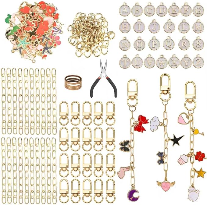 Keychain Making Kit Bag Charm Kit Metal Keychain Clips by Unknown