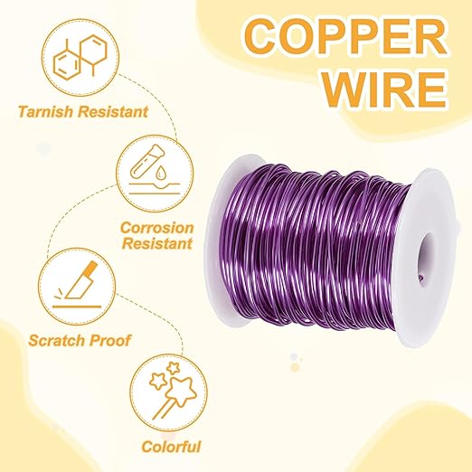 uxcell 12 Gauge / 2mm Anodized Aluminum Wire for Jewelry Craft Making, 102 Feet Bendable Flexible Wire for DIY Home Decor Gardening Sculpture, Purple