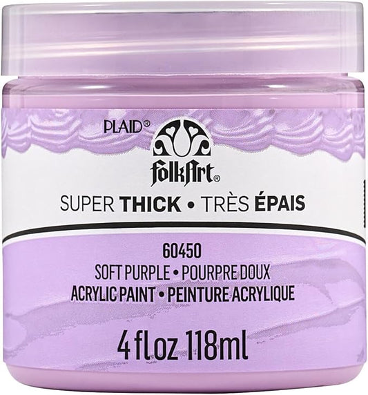 FolkArt Super Thick Acrylic Paint with a Textured Finish, Soft Purple, 4 oz