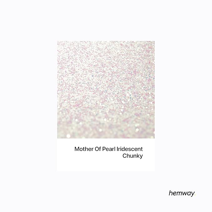 Hemway Polyurethane & Epoxy Resin Glitter 100g / 3.5oz Metallic Crystal Flake Additive for Flooring Jewelry Tumblers Glass Pigment - Chunky (1/40" 0.025" 0.6mm) - Mother of Pearl Iridescent