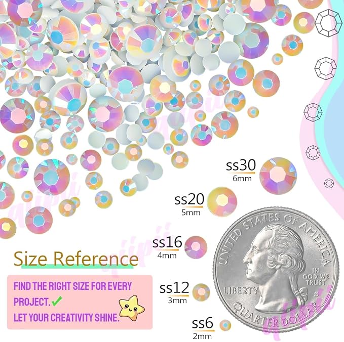 qiipii 24 Color 2mm Small Crystal Resin Rhinestones - Image 8