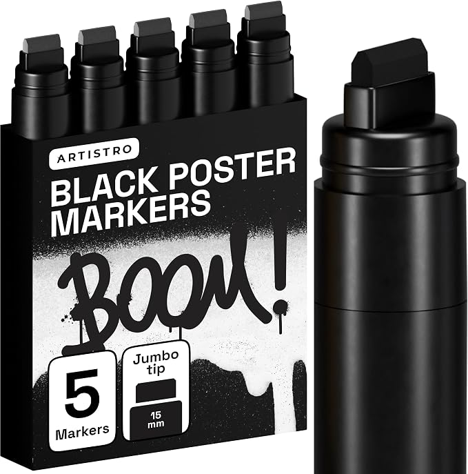 ARTISTRO 5 Black Paint Pen for Rock, Painting by ARTISTRO