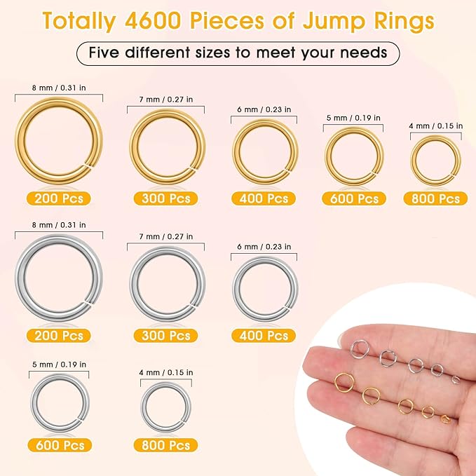 4600Pcs Silver and Gold Jump Rings - Image 3