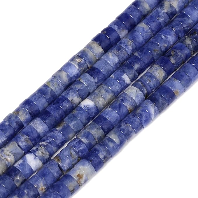 150Pcs 4×2mm Natural Blue Sodalite Spacer Stone Beads - Image 3