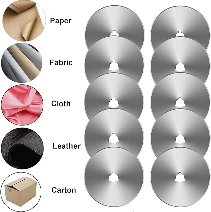 60mm Rotary Cutter Blades 10 Pack Replacement Blades Fits Fiskars, DAFA - Image 3