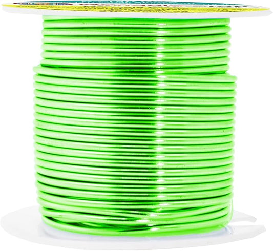 Mandala Crafts 14 Gauge Anodized Aluminum Craft Wire for Jewelry Making - 60 FT Colored Flexible Light Green Wire - Bendable for Bonsai Armature Crafting Sculpting