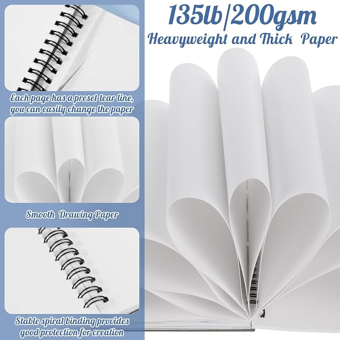 135lb/200gsm Marker Paper Pad, 8.3×8.9in Double Sided Bleedproof Sketch Pad - Image 4