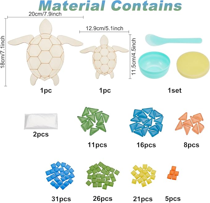 WEBEEDY 2 Set DIY Sea Turtle Mosaic Kit Wall Art Turtle DIY Craft Kit - Image 2