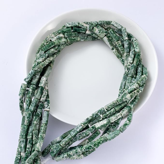 Natural African Jade Rectangle Tube Beads 4x13mm 38cm/str Loose Semi Gemstone Stone Beads for Making Bracelets Necklace Earrings