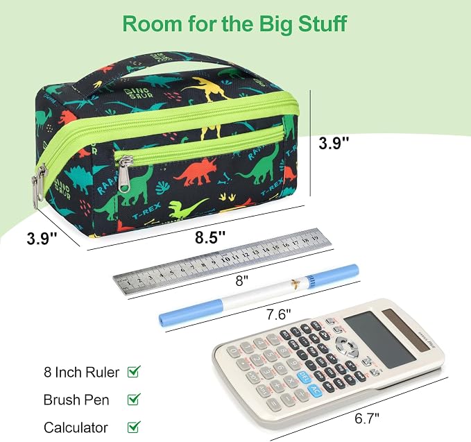 Large Pencil Case for Boys, Durable Kids Pencil Pouch for School, Wide Opening - Image 3