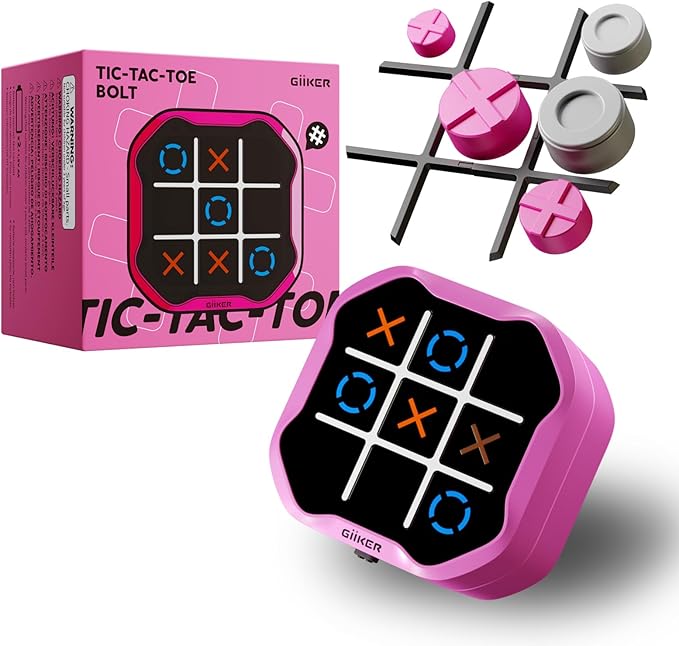 GiiKER Tic Tac Toe Bolt Game, Original 3-in-1 Handheld Puzzle Game, Portable Travel Games for Car Ride, Toys Gift Idea for Kids and Adults, Birthday Gifts for Boys Girls