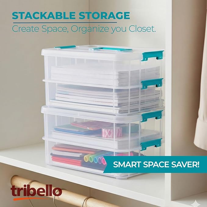 Tribello Craft Box & Art Supply Storage Organizer – Stackable Art Organizer and - Image 7