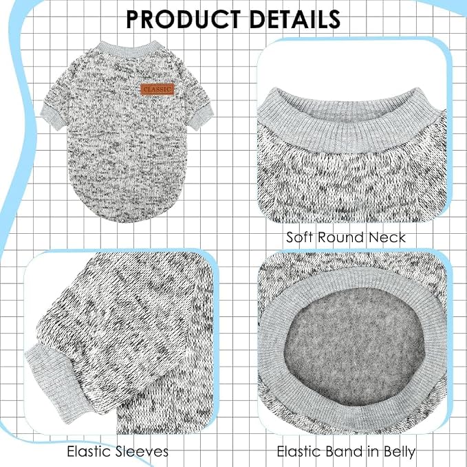 3 Pack Dog Sweaters for Small Dogs Girl Boy Winter Fleece Clothes Warm Soft Dog - Image 4