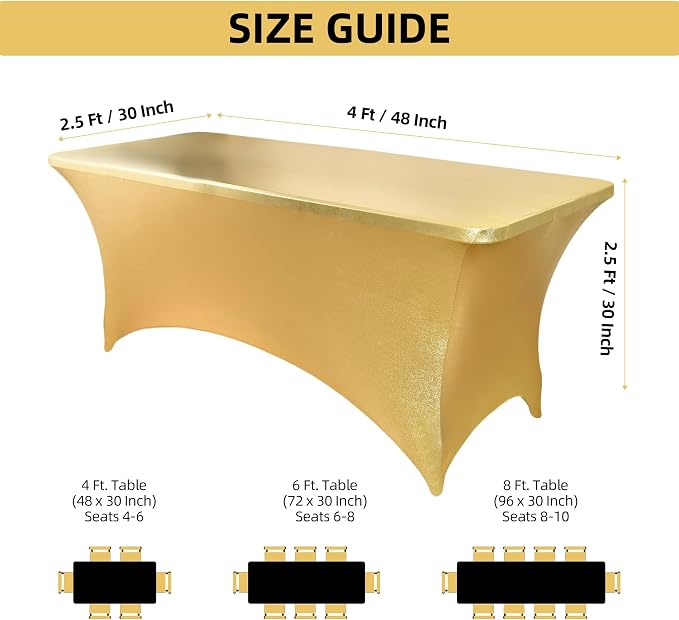 2-Pack 4ft Spandex Table Covers - Image 4