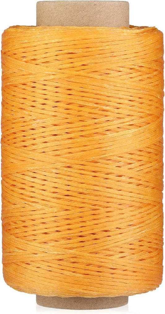 284 Yards Waxed Thread, 210D Heavy Duty Upholstery Wax Thread for Leather Sewing, 0.8mm Flat Waxed Cord for Bookbinding/Shoe Repairing/Leather Projects