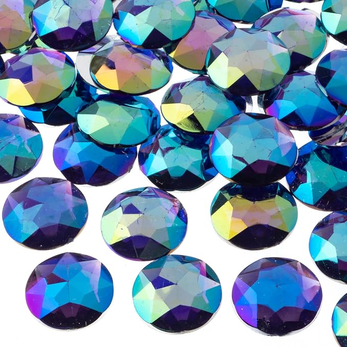 John Bead 200 Pieces 20mm, Acrylic Round Flat Back Rhinestones by JohnBead