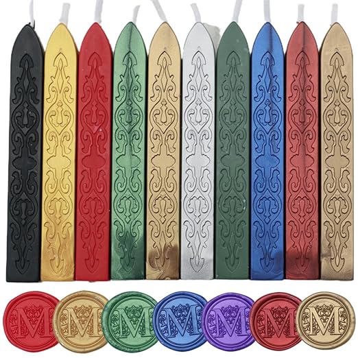 20Pcs Wax Sealing Sticks with Wicks, Assorted Colors Wax Seal Sticks Great for Letter Sealwax Stamp, Mixed Color Waxsealsticks, Wedding Invitations, Decoration (20)