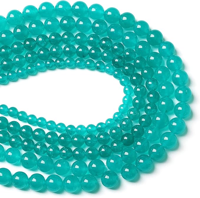 90PCS 4mm Natural Stone Beads Blue Amazonite Jade Stone Round Loose Beads for Jewelry Making DIY Bracelet Necklace 15 Inch(Amazonite Blue Jade, 4mm)