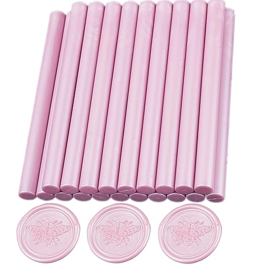 20pcs Pearl Pink Wax Seal Sticks for 0.28'' Glue Gun, Wax Seal Stamp, Wedding Invitations, Envelopes, Christmas Gifts