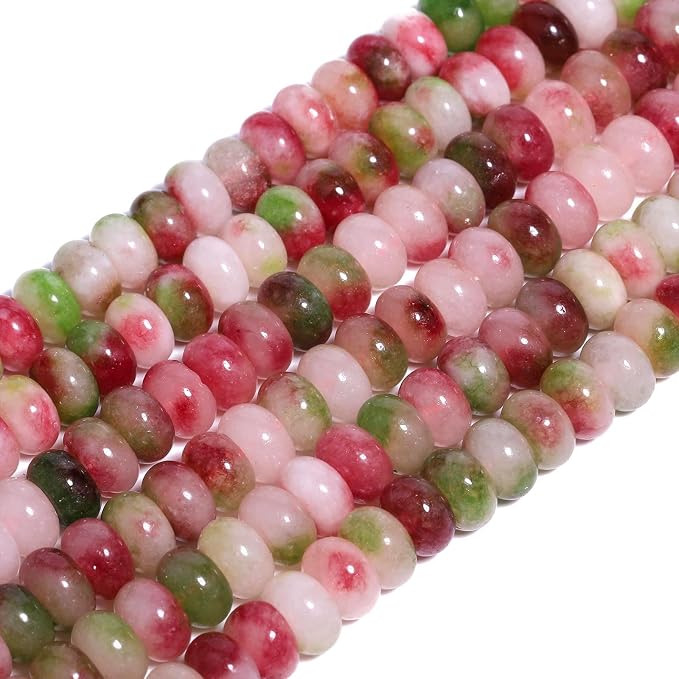 Songxi 5x8mm Natural Watermelon Tourmaline Stone Rondelle Beads, Gemstone - Image 3