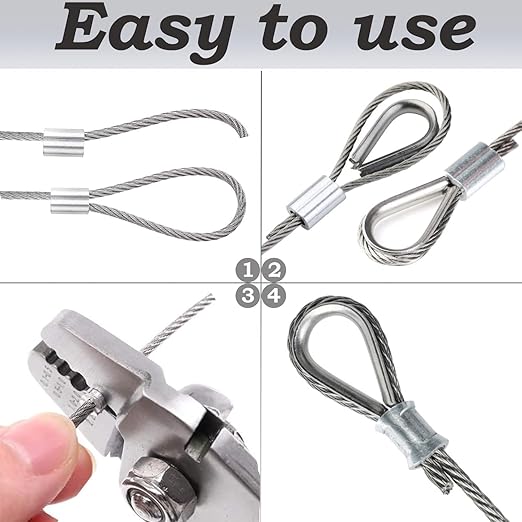 1/8" Wire Rope | 165FT Stainless Steel Cable with Cable Cutter | 7x7 Strand Core for Railing, Hanging, Garden Wire