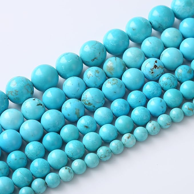 10mm 36pcs A+ Natural Blue Turquoise Beads Round Spacer Loose Stone Beads for Jewelry Making DIY Bracelet Necklace Accessories