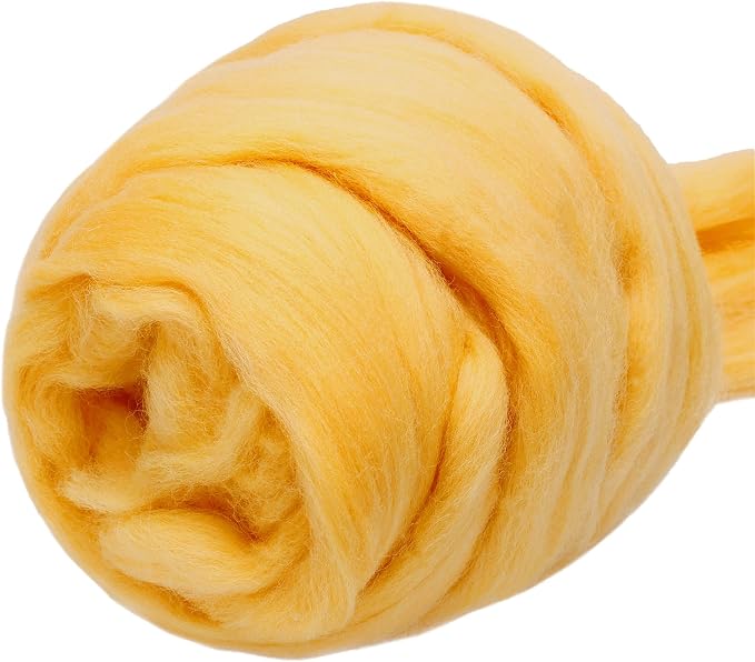 3.53oz Wool Roving, Wool Felting Supplies, Pure Wool, Chunky Yarn, Spinning by Jupean