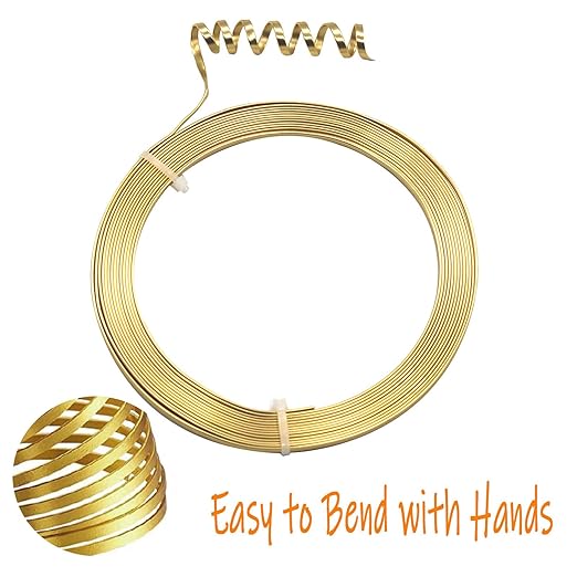 Cinvo 3 Rolls Flat Craft Wire Jewelry Wire Flexible Aluminum Wire Tarnish Resistant for Bezel Sculpting DIY Jewelry Craft Making (1mm Thickness, 3mm Width, Silver, Gold and Rose Gold)