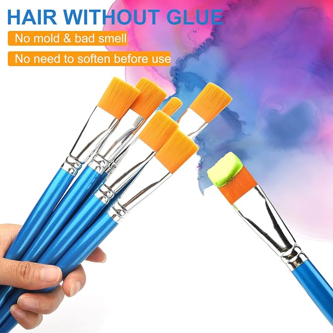 1 inch Flat Paint Brushes for Acrylic Painting, 32 Pieces Large Acrylic Paint - Image 3