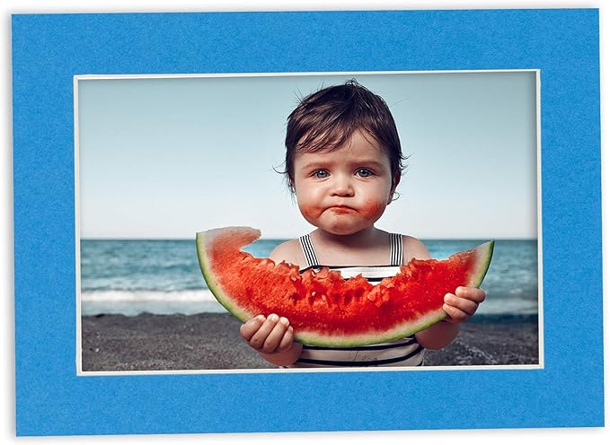 11x14 Mat for 8.5x11 Photo - Precut Bay Blue Picture Matboard for Frames Measuring 11 x 14 Inches - Bevel Cut Matte to Display Art Measuring 8.5 x 11 Inches - Acid Free ONE MAT