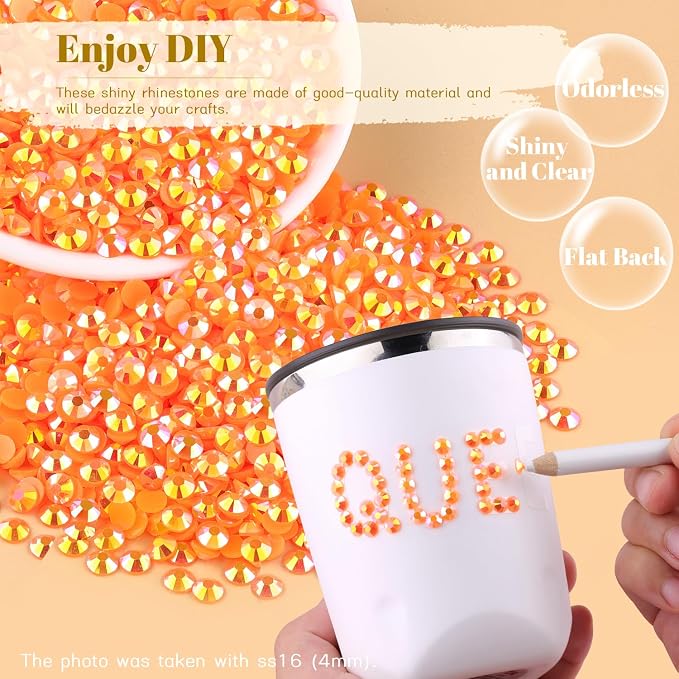 8000PCS 3mm Resin Jelly Rhinestones in Bulk, Bedazzling Flatback Crystals - Image 4