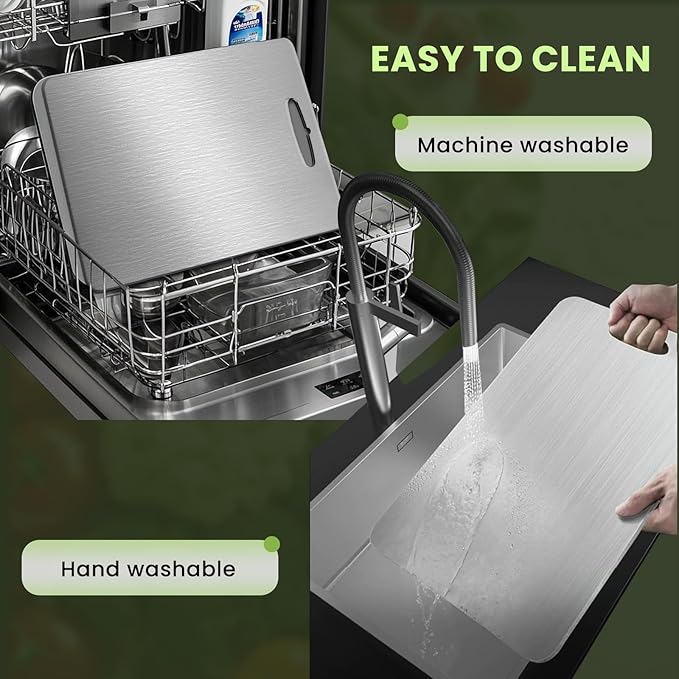 2Pack Titanium Cutting Board, 2025 New Upgrade 100% Pure Titanium Cutting Boards for Kitchen, Hygiene & Durability Non Stick Chopping Board, Double sided Cutting Board, Easy to Clean (13 * 9)