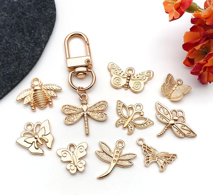 WOCRAFT 60pcs KC Gold Butterfly Bracelet Charms - Image 6