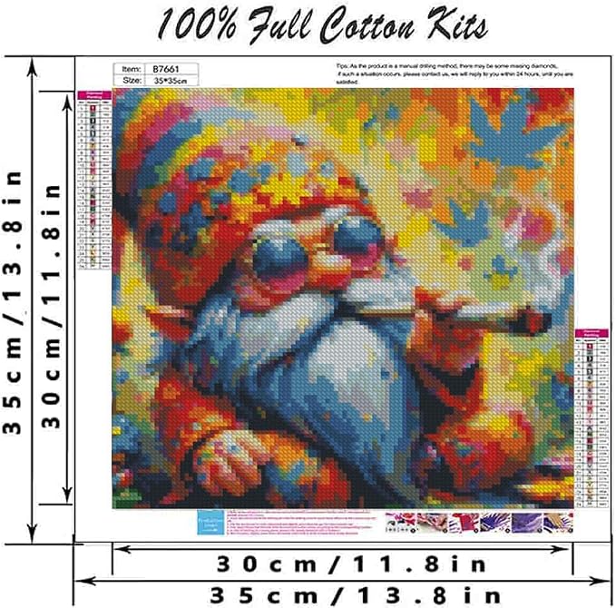 Gnome Cross Stitch Kits for Adults Beginner, Counted Cross Stitch Kits Printed - Image 2