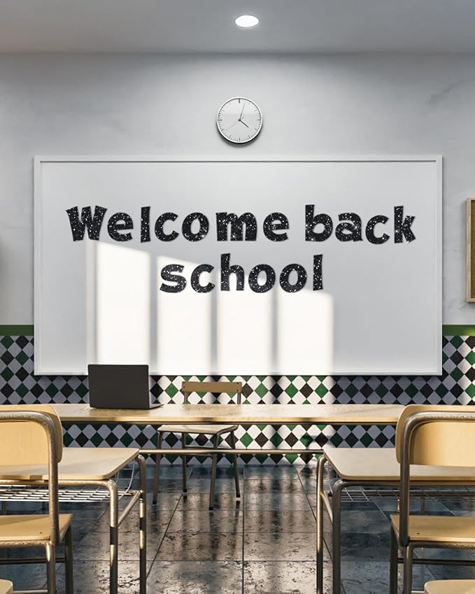 237 Pcs Glitter Bulletin Board Letters, Numbers and Punctuation, Poster Board Letters Alphabet Cut Out Cardboard Letters Accessories for Classroom Display Decorating Supplies 4inch (Black)