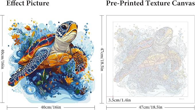 Fountor Sea Turtle Paint by Numbers Kit - Image 3
