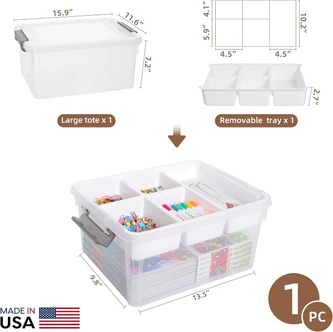 Citylife 17QT Clear Craft Organizers and Storage Box - Image 2