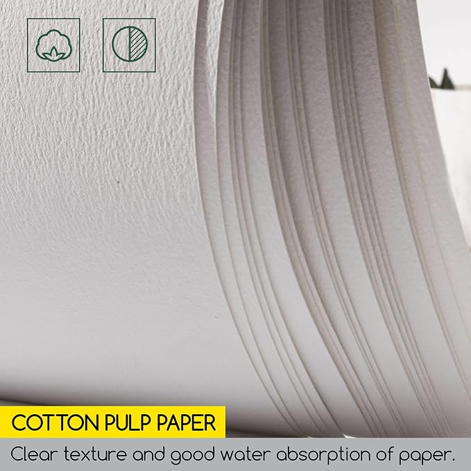 MEEDEN 8.3×12" Cotton Watercolor Paper Textured Surface Watercolor Pad - Image 4
