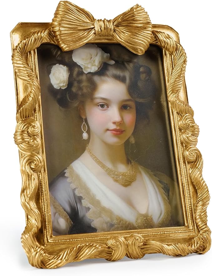 Gold Picture Frames 5x7 Bow Frame, Ornate Elegant 5 by 7 Photo Frame - Image 9