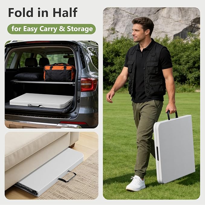 Folding Table 2 Pack, 6 FT Foldable Plastic Table - Image 7