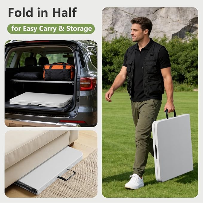 Folding Table 2 Pack, 5 FT Foldable Plastic Table - Image 6