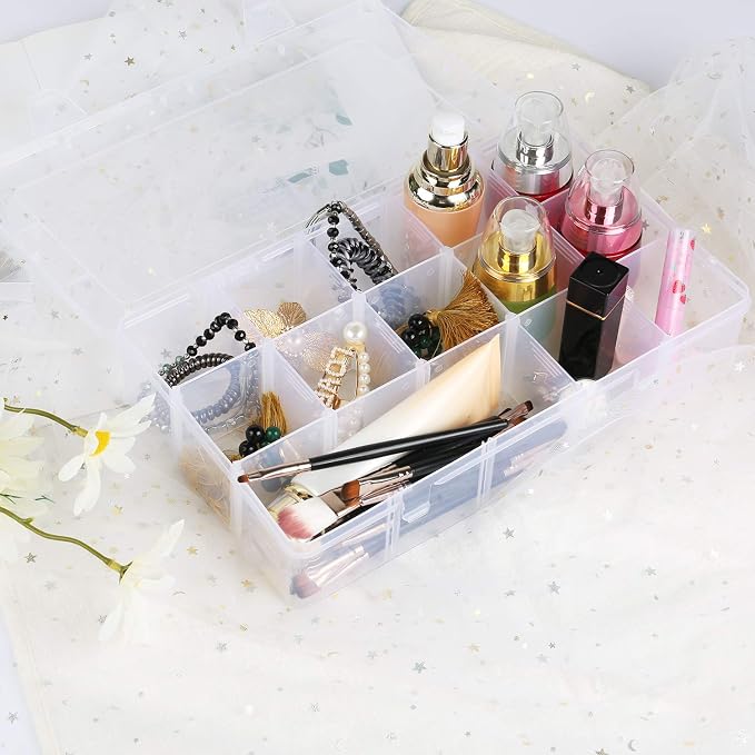 Umirokin 2 Pack 15 Grids Clear Plastic Organizer Box - Image 8