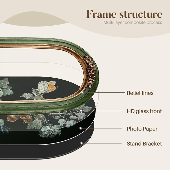 Cuspin 8x10 Vintage Picture Frame, Ornate Green and Gold Frames, Hand-Crafted - Image 6