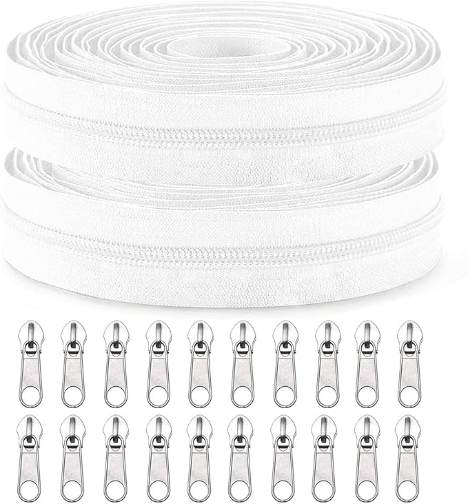 Sawoake #3 Nylon Coil Zippers by The Yard Bulk 10 Yards by Zipper
