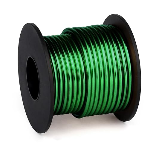 Aluminum Craft Wire, 32.8 Feet 3.0 mm/ 8 Gauge Green Bendable Soft Metal Aluminum Wire Roll Bulk for DIY Crafts Sculpting Jewelry Making