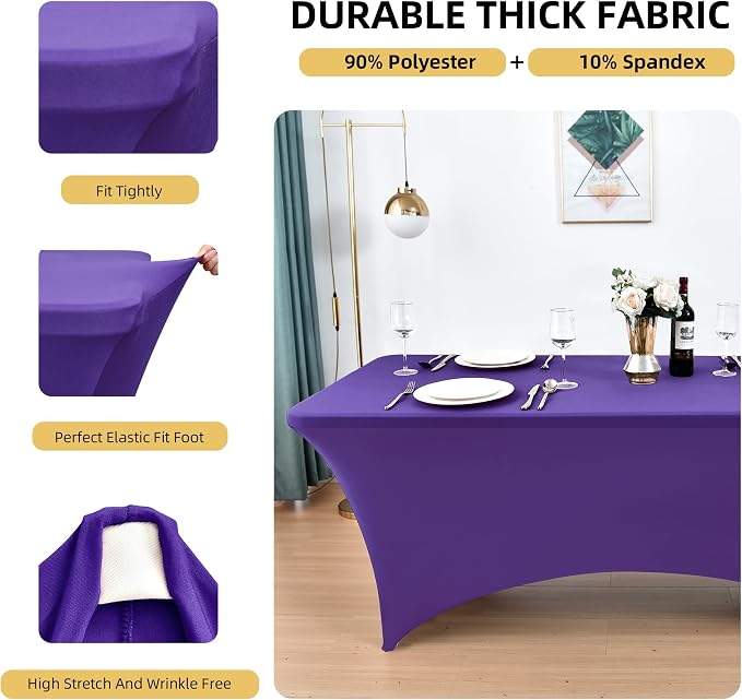 2-Pack 8ft Spandex Table Covers - Image 2