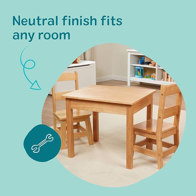 Melissa & Doug Solid Wood Kids Table and Chairs - Image 3